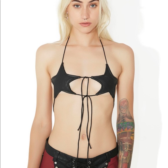 Dolls Kill Other - Black Star Bra Top